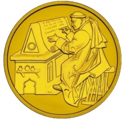 50 евро 2002 года "2000 лет Христианства, Орден и Мир", 10 гр.