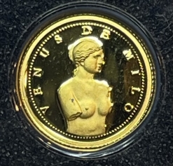 Золотая монета 1 динер Андорра 2008г., 0,5г., Au 999